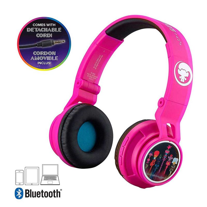 KID DESIGNS Kids Trolls Bluetooth Headphones With Mic