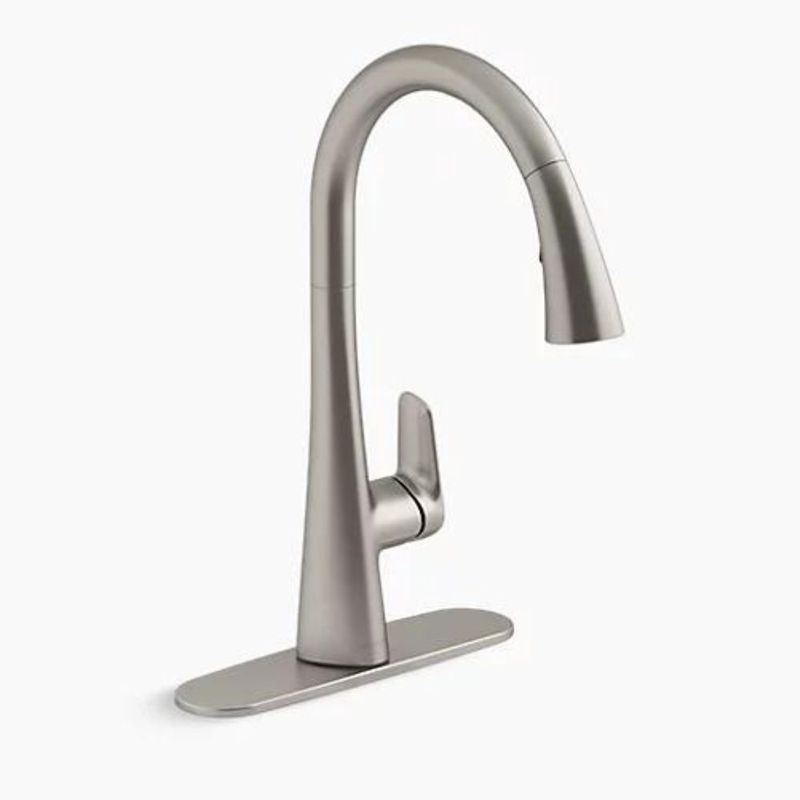 KOHLER Single Handle Pull Down Sink Faucet in Stainless Steel