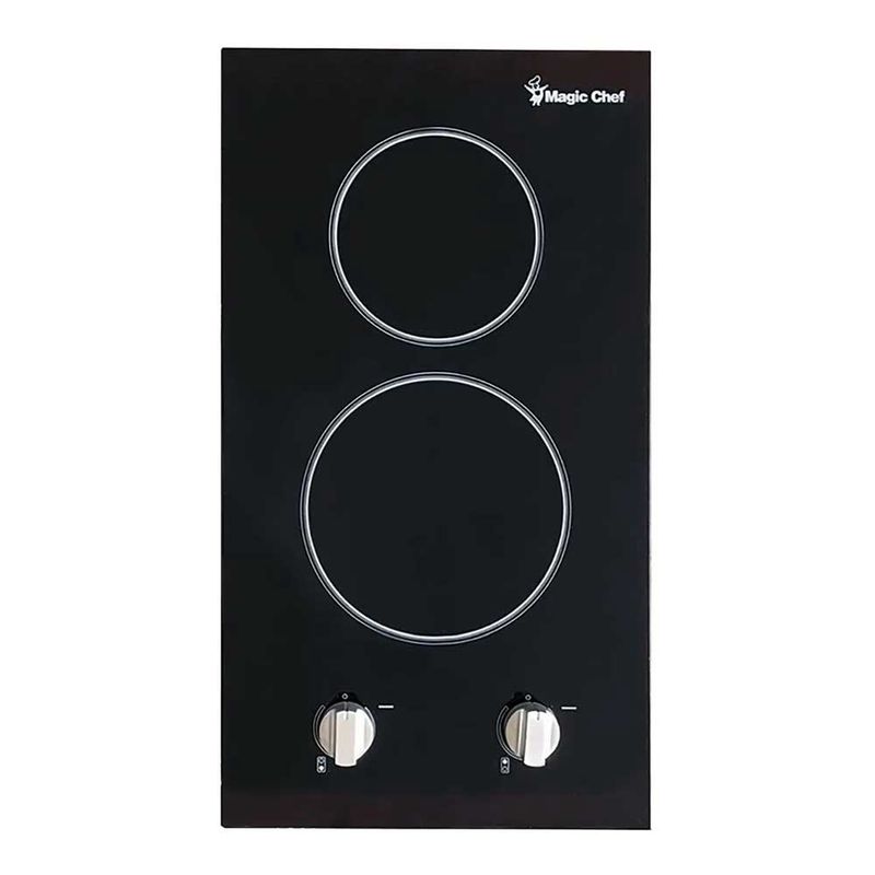 MAGIC CHEF 12" 220V Electric 2 Burner Ceramic Glass Cooktop in Black