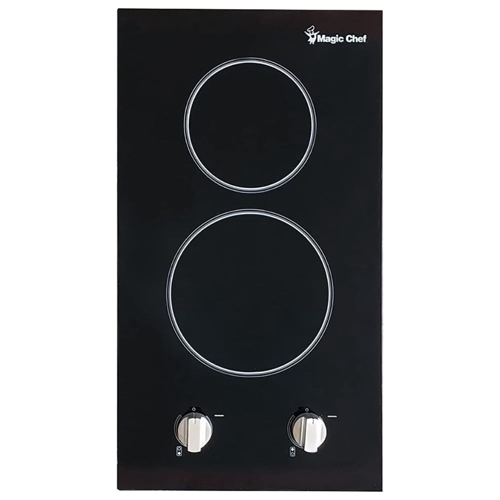 MAGIC CHEF 12" 110V Electric 2 Burner Ceramic Glass Cooktop in Black
