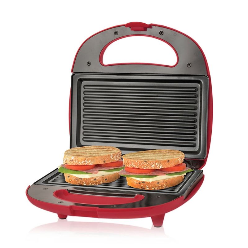 PREMIUM LEVELLA 2-Slice Grill and Sandwich Maker Red