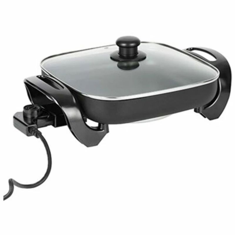PREMIUM LEVELLA 12" Electric Skillet with Non-Stick Coating and Lid