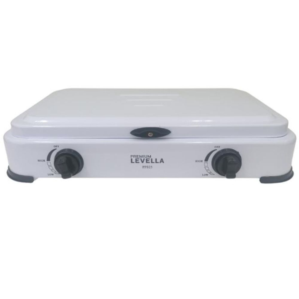 PREMIUM LEVELLA Propane Gas Portable Stove 2 Burner White