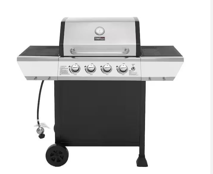 ROYAL GOURMET 4-Burner Propane Gas Grill in Black &amp; Silver with Stainless Steel