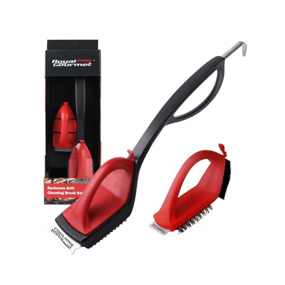 ROYAL GOURMET 18-Inch Grill Cleaning Brush Set with Extra Replacement Head