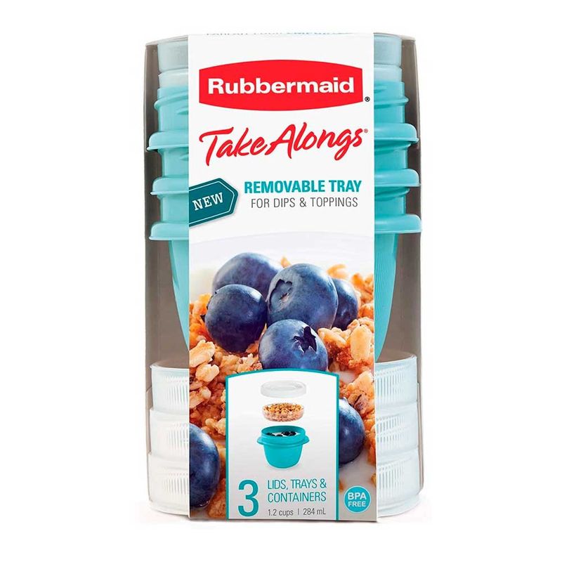 RUBBERMAID Snacking Food Storage Containers 1.2 Cup 3 Count