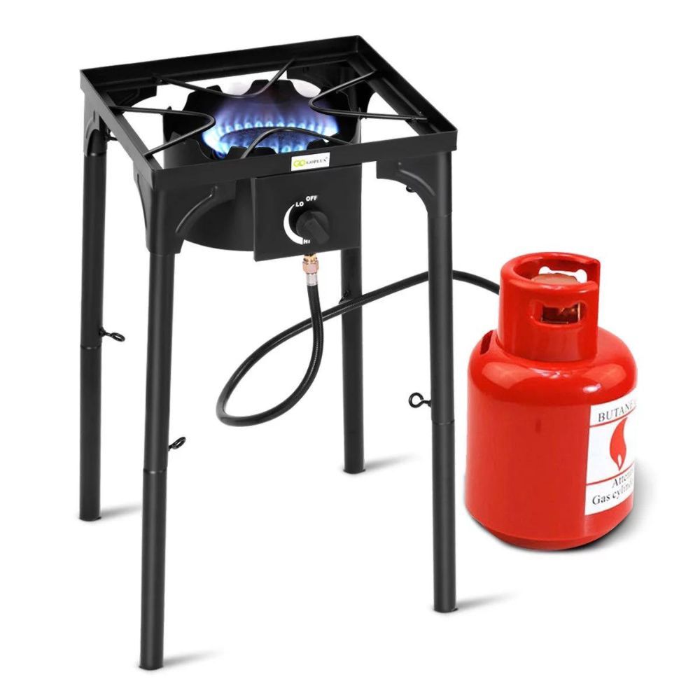 COSTWAY Portable Propane  Outdoor Camp Stove Black, Size: 100000 BTU Single burner
