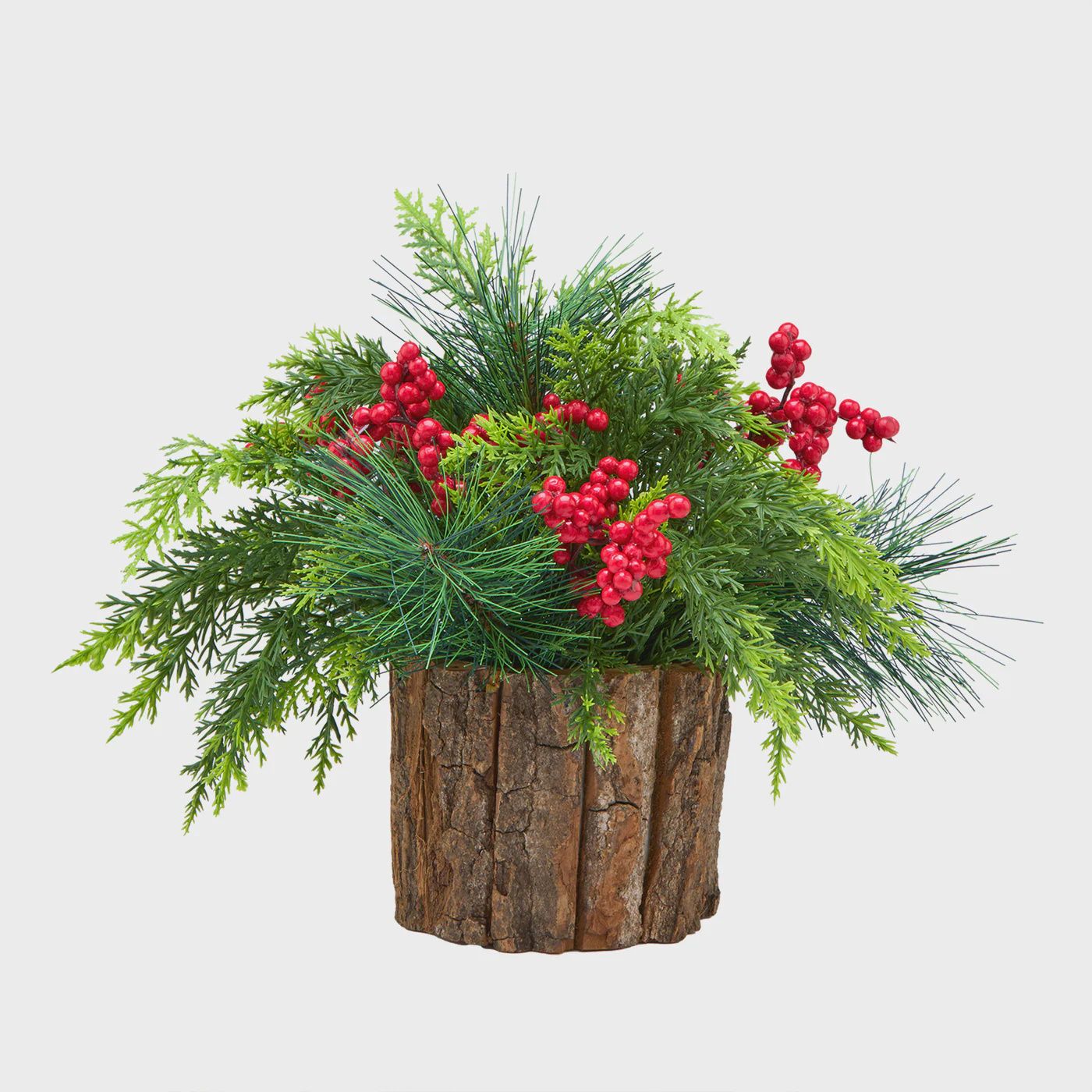 NATIONAL TREE 11" Feel-Real® Christmas Classic Centerpiece – Green/Red