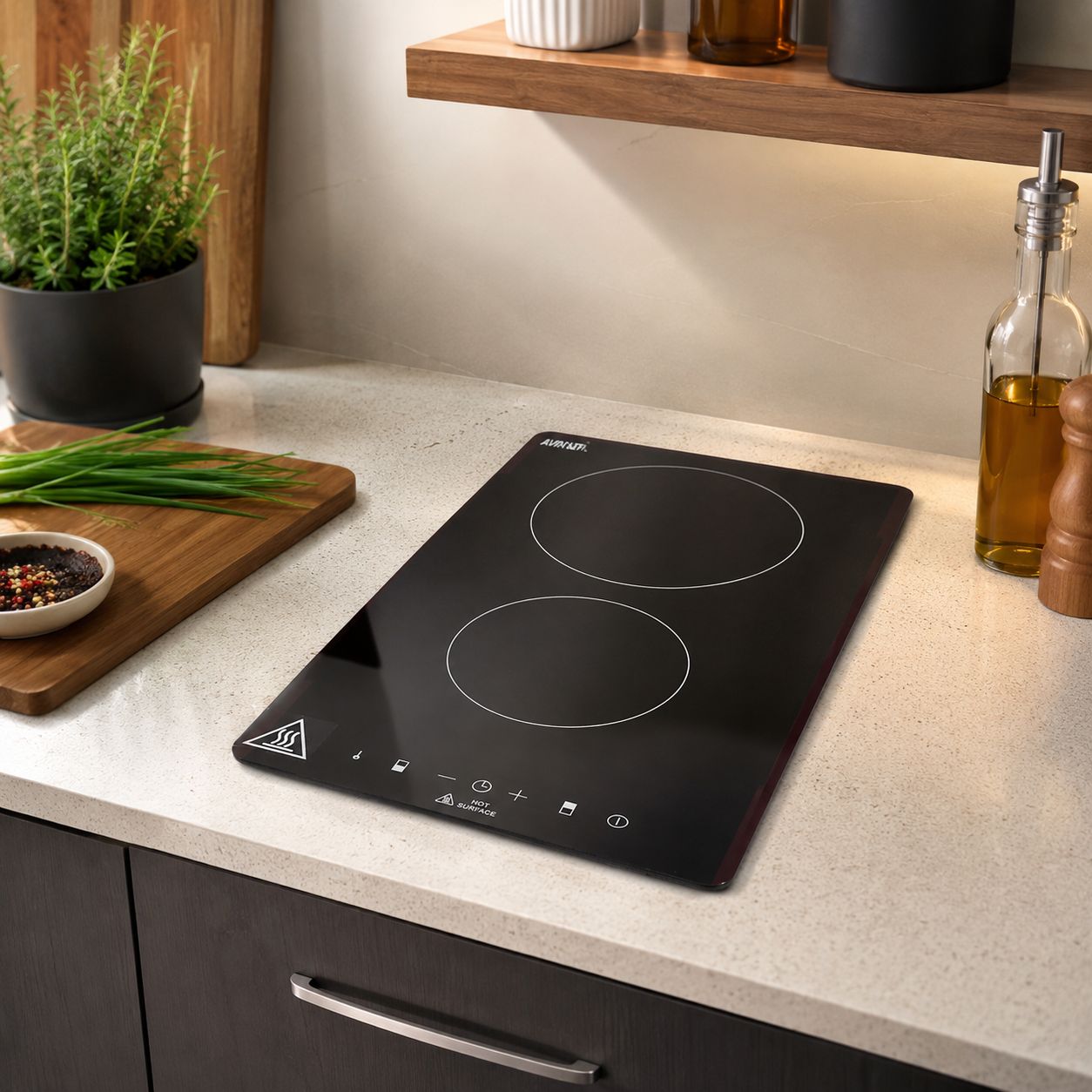 Avanti 20″ Two Burner Electric Glass Cooktop