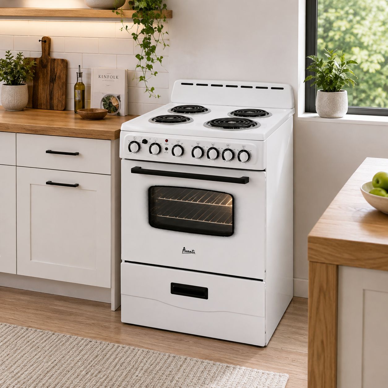 Avanti 24" Freestanding Electric Range 4 burners in White