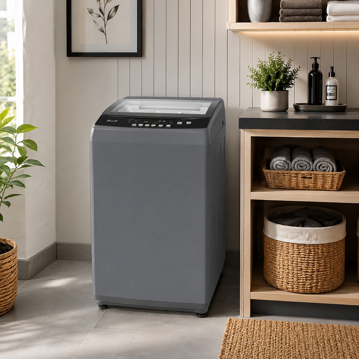 Avanti Portable Top Load Washing Machine, 2.0 Cu. Ft. Capacity, 6 Wash Cycles, Platinum (STW20D2P)
