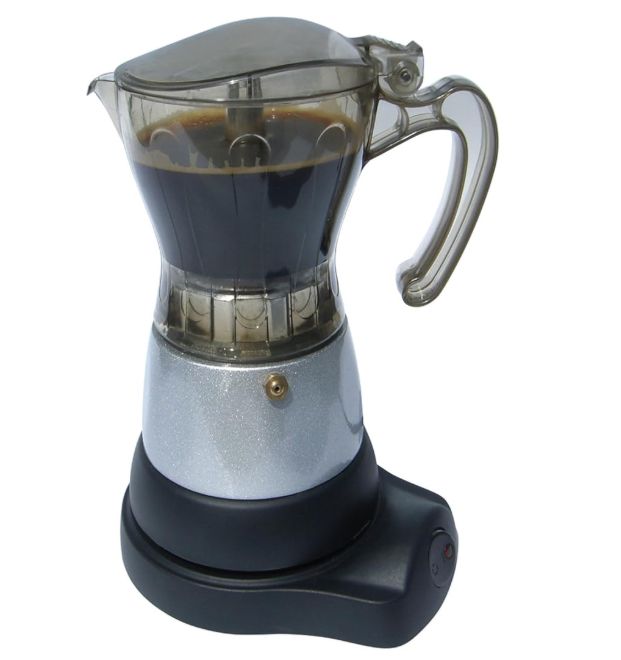 BENE CASA 6-Cup Electric Coffee Maker in Clear and Silver