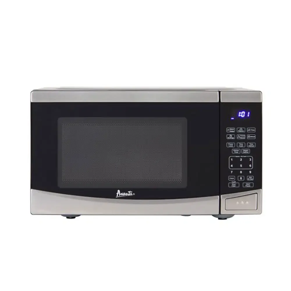 AVANTI 0.9 Cu. Ft. Countertop Microwave Oven, 900W Cooking Power, Electronic Touch Controls, 10 Power Levels, 6 One-Touch Cooking Presets, Time and Weight Defrost, Glass Turntable, Child Safety Lock, 