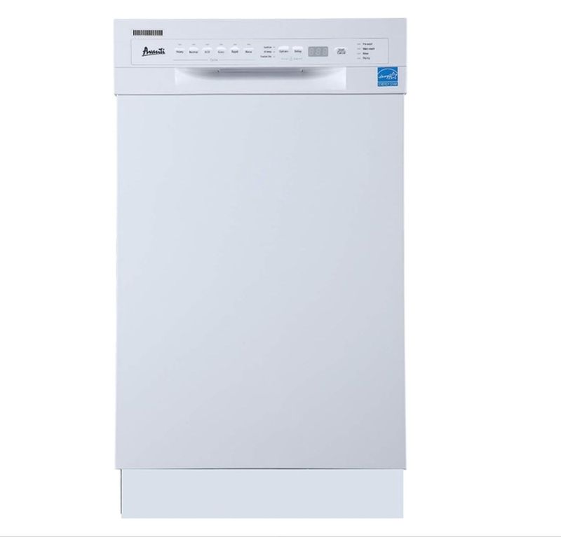 AVANTI 18" Dishwasher Stainless Steel Interior in White