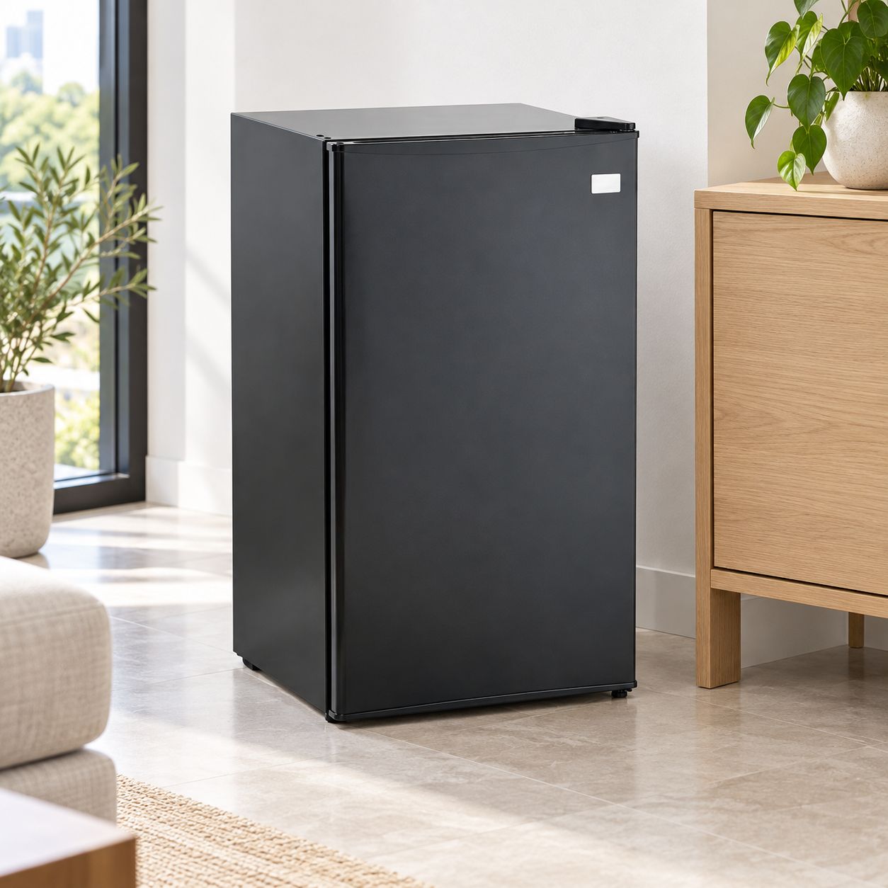 AVANTI 3.3 Cu. Ft. Compact Refrigerator – ENERGY STAR® Certified – Chiller Compartment – Reversible Door – Black – RM3316B