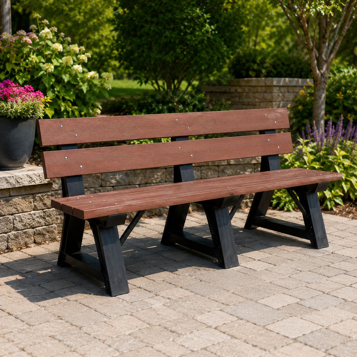 FORUSECO 69" Wooden Plastic Bench