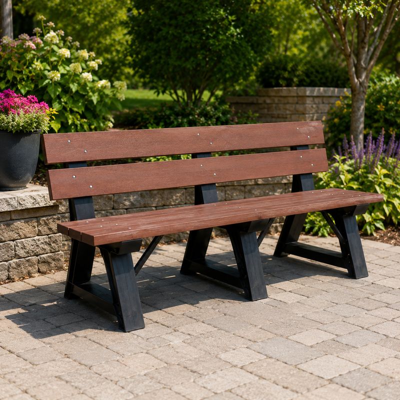 FORUSECO 69" Wooden Plastic Bench
