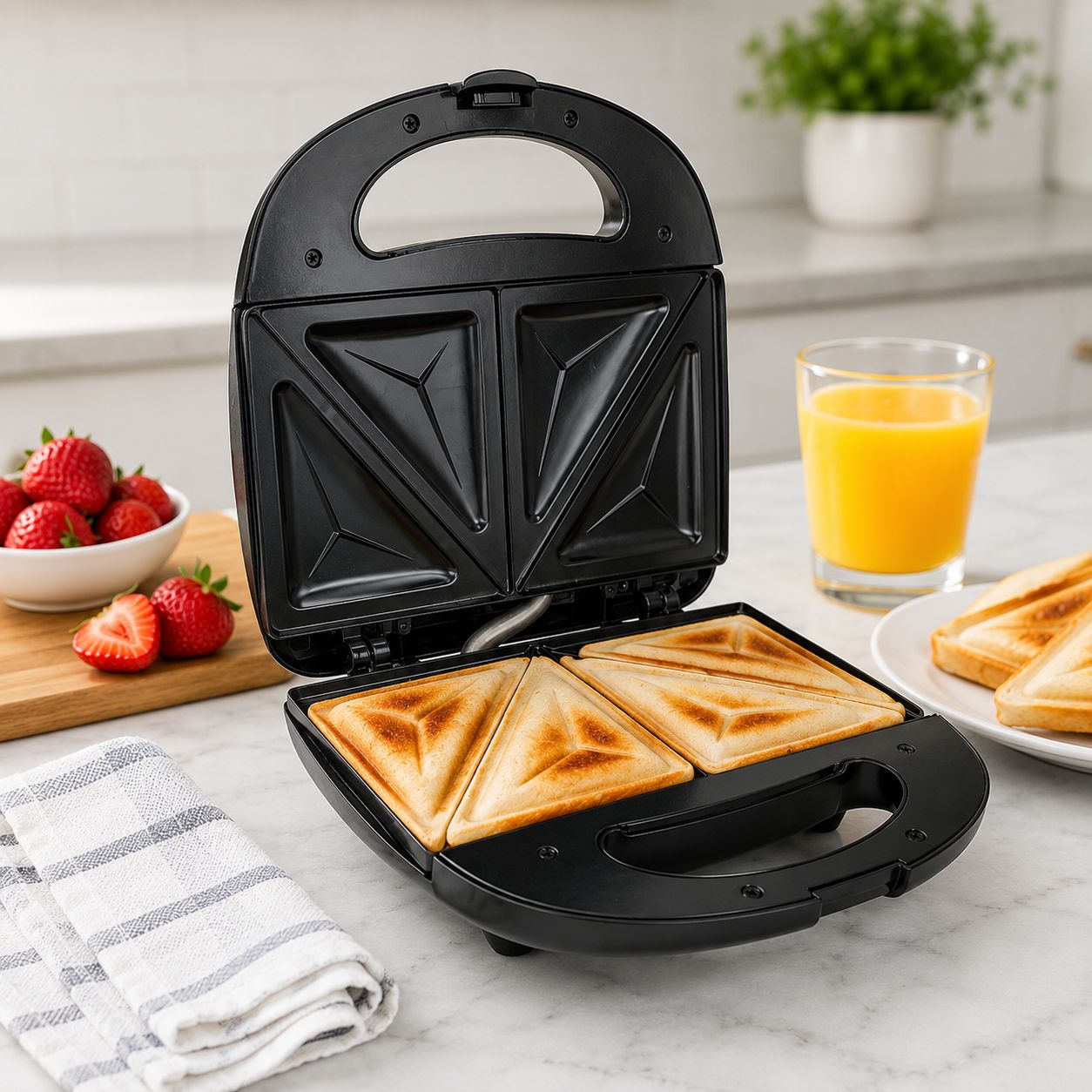 BRENTWOOD Compact Non-Stick  Dual Sandwich Maker