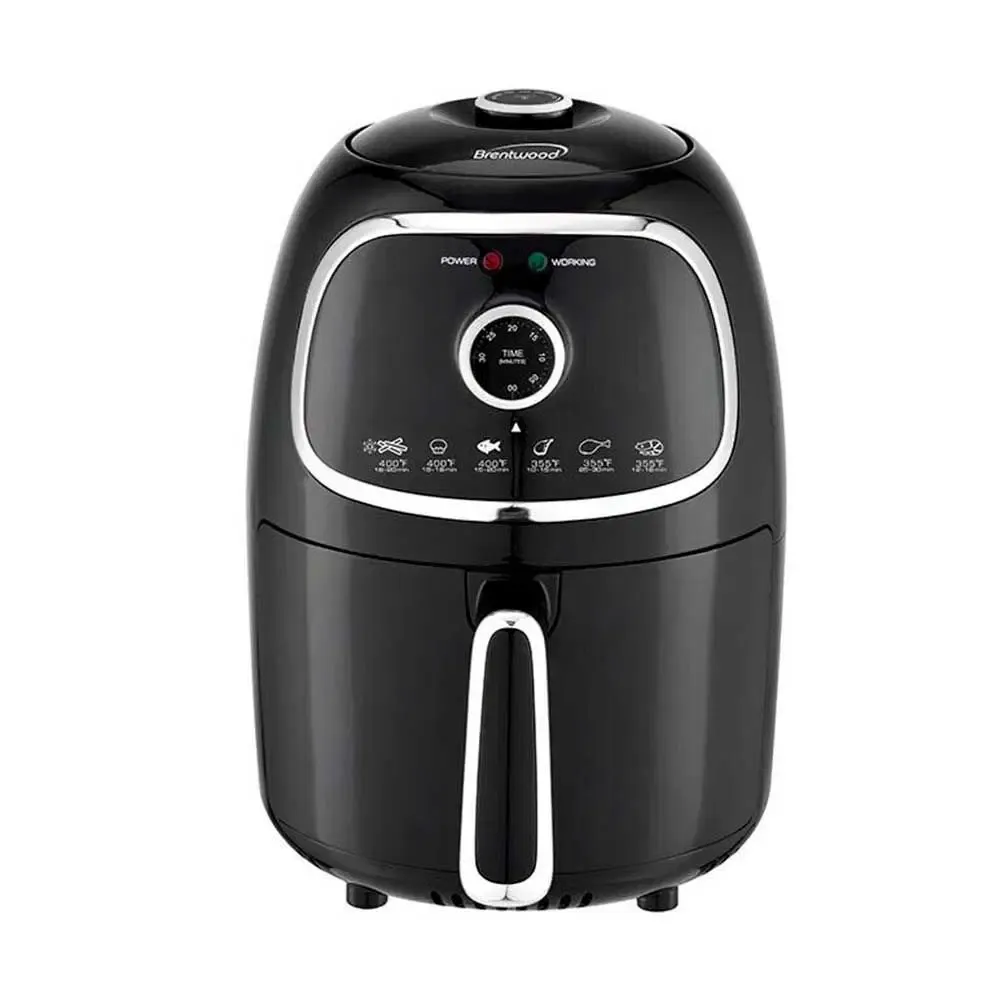 Brentwood Compact Electric Air Fryer – Crispy, Less-Oil Cooking, 2 Qt., 1,200W, Black &amp; Copper (AF-202BKC), Color: Black