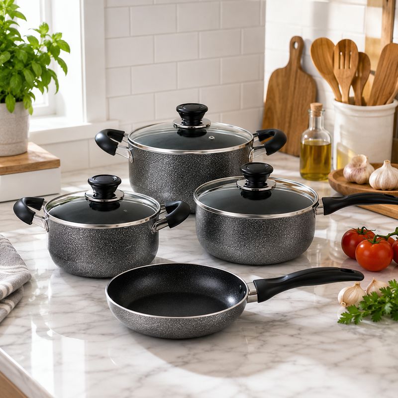 BRENTWOOD 7-PC Aluminum Pots &amp; Pans Set