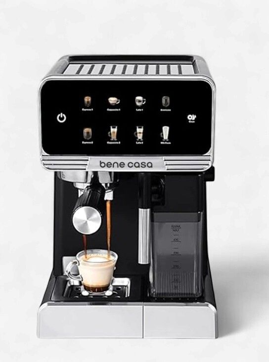 BENE CASA Touchscreen Espresso Drink Maker with Milk Frother