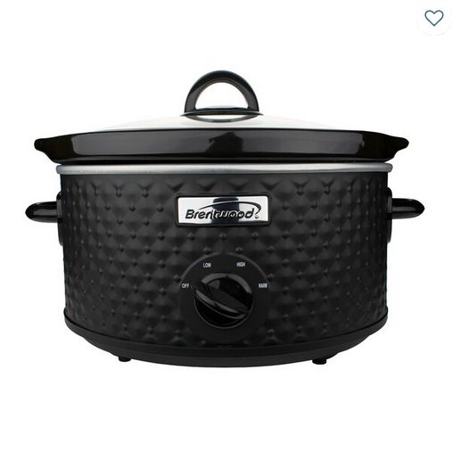 BRENTWOOD 3.5QT Diamond Pattern Slow Cooker, Color: Black