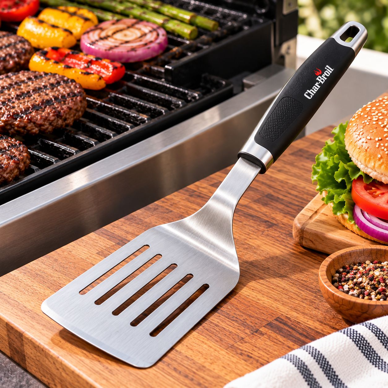 CHAR-BROIL COMFORT-GRIP™ STAINLESS STEEL GRILL SPATULA – MODEL 4567701