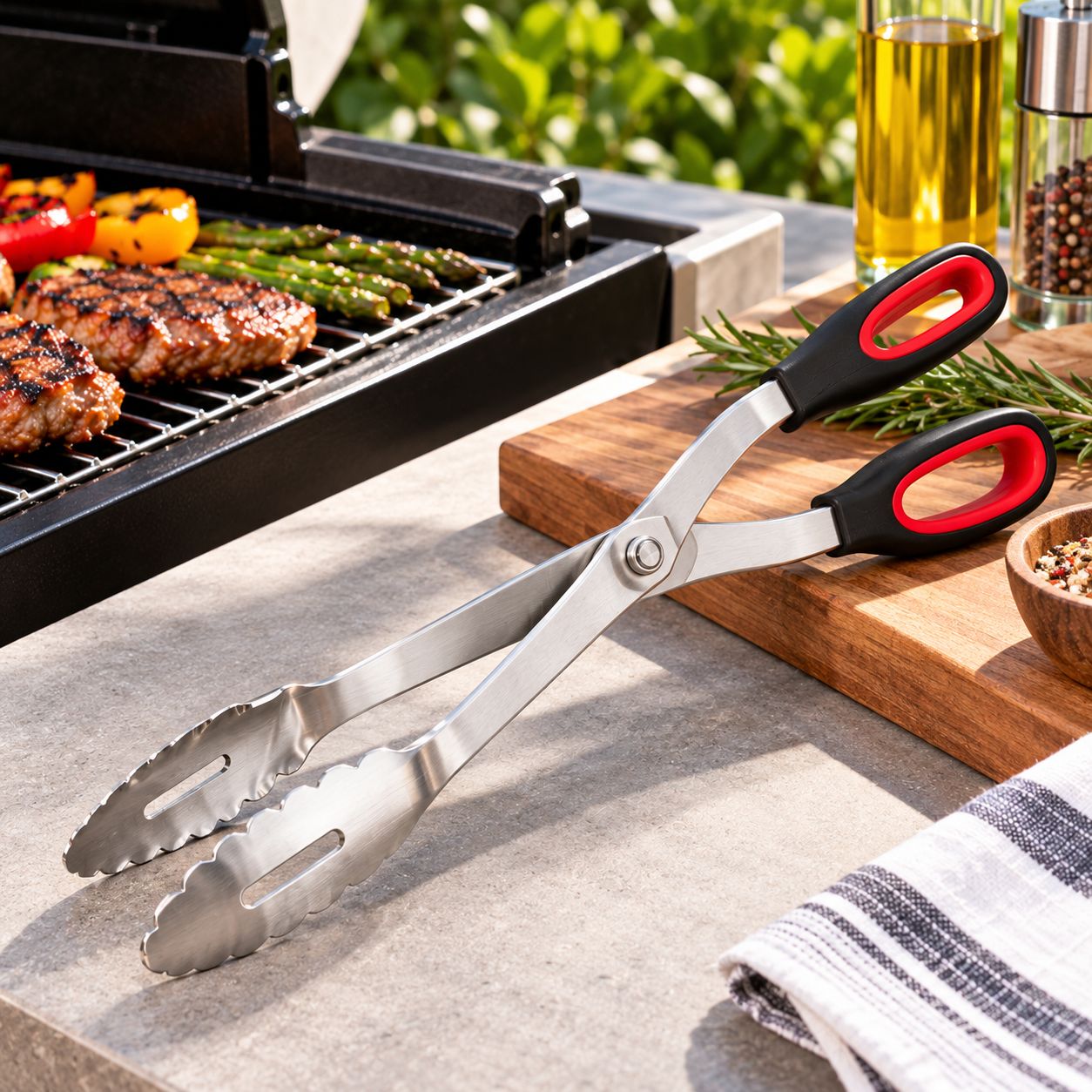 CHAR-BROIL Comfort-Grip™ Scissor Tongs, 13-Inch, Stainless Steel Heads, Model 6616772