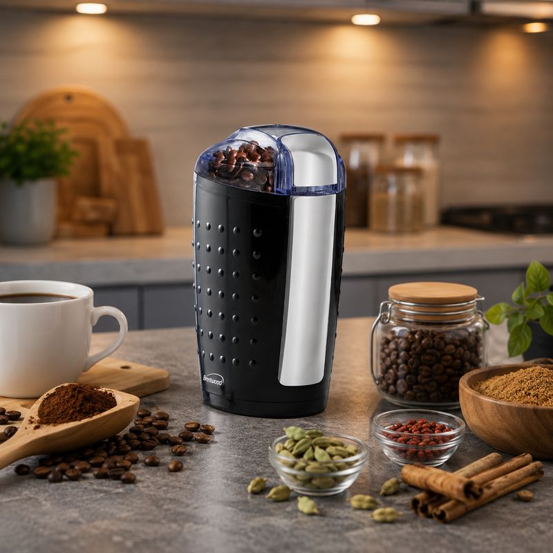 BRENTWOOD 4oz Coffee and Spice Grinder in Black