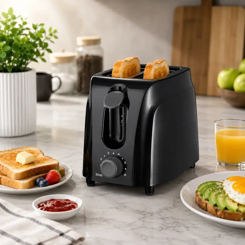 Brentwood 2-Slice Toaster with Cool-Touch Exterior, 6-Setting Browning Control, Black (TS-260B)