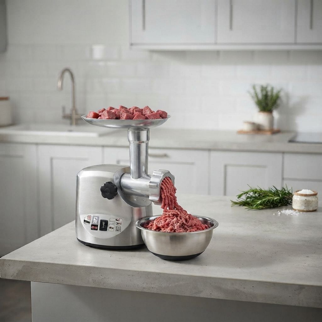 Brentwood Select Heavy-Duty Electric Meat Grinder &amp; Sausage Stuffer, 700W Continuous / 1,800 Peak Watts, Up to 4 Lb./Min., 3 Cutting Plates, Stainless Steel (MG-1800S)