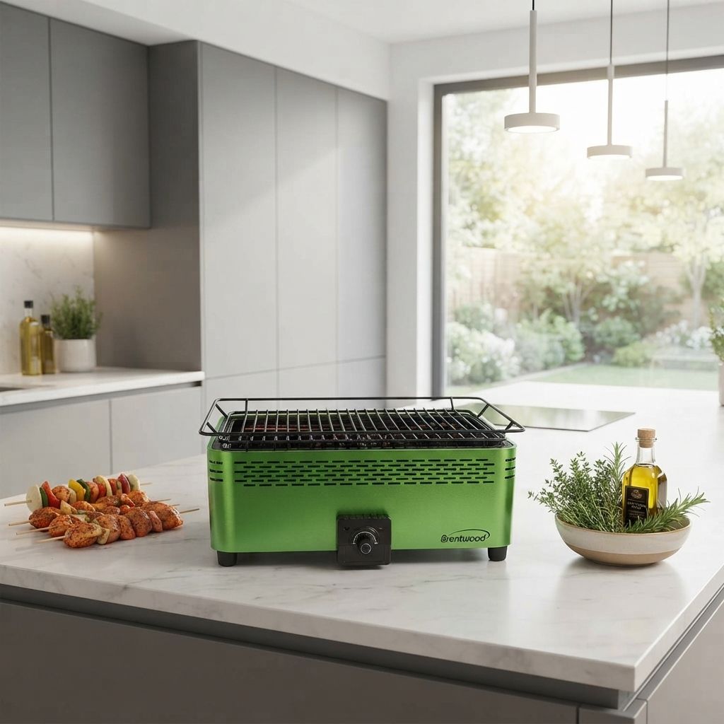 BRENTWOOD Smokeless Portable BBQ in Green