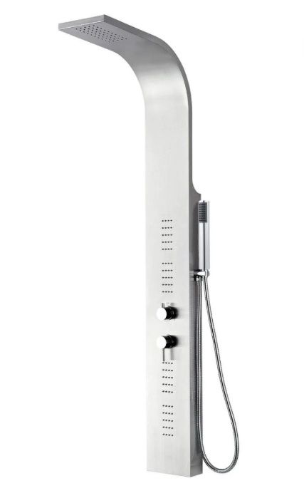 COSTWAY Stainless Steel Brushed Shower Panel With Hand Shower