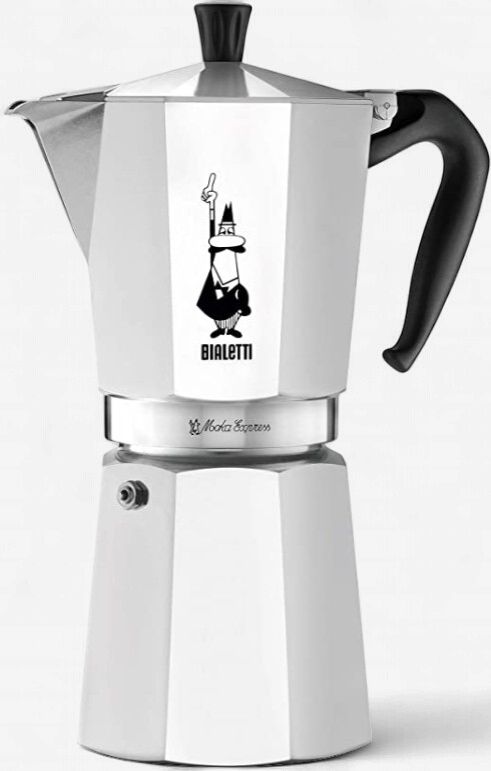 BIALETTI 18 Cups Stovetop Espresso Maker in Silver