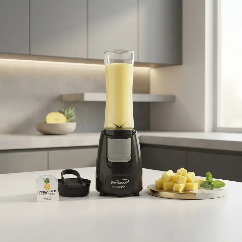 Brentwood Blend-To-Go Personal Blender with 300W Motor, Stainless Steel Blades &amp; 20 oz Travel Cup, Black/Gray (JB-195)