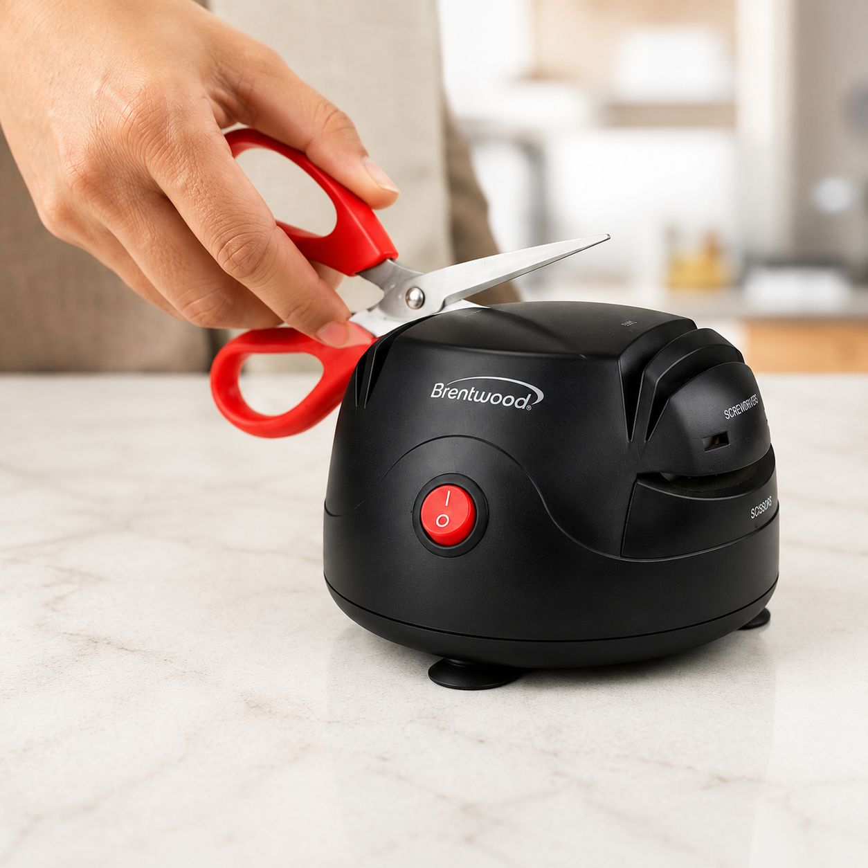 Brentwood Electric Knife &amp; Tool Sharpener, Professional 2-Stage Sharpening System, Automatic Blade Positioning, Black (TS-1002)