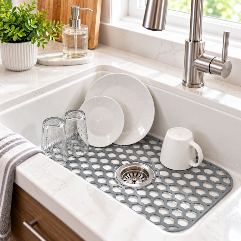 SPECTRUM CORA SINK MAT – CLEAR/GRAY – SMALL &amp; LARGE – MODELS A25712 / A25812