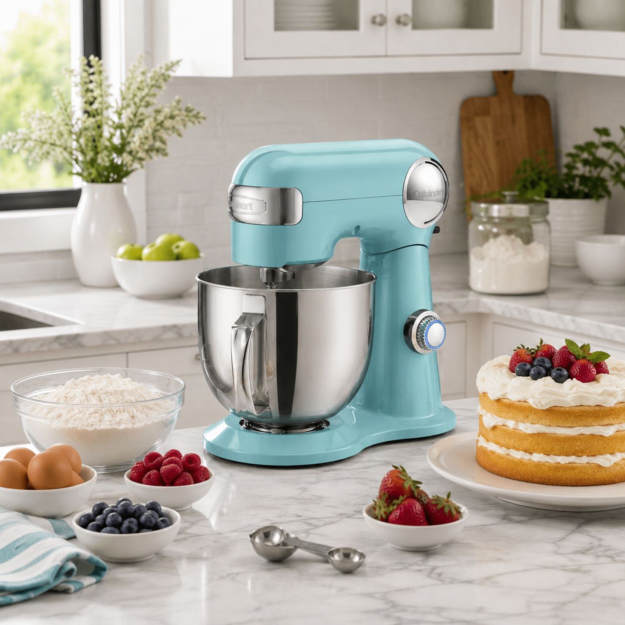 Cuisinart 5.5 Quart Stand Mixer, Manual, Robbin's Egg SM-50TQ