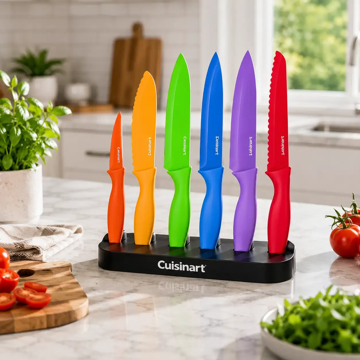 Cuisinart 12-Piece Kitchen Knife Set, Multicolor Advantage Cutlery, C55-01-12PCKS