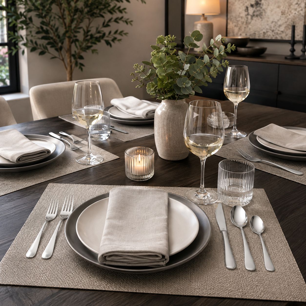Cuisinart 20 Piece, Trevoux flatware set, Silver CFE-T20N
