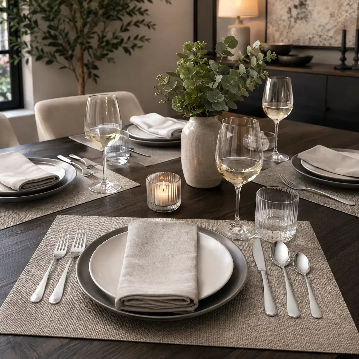 Cuisinart 20 Piece, Trevoux flatware set, Silver CFE-T20N