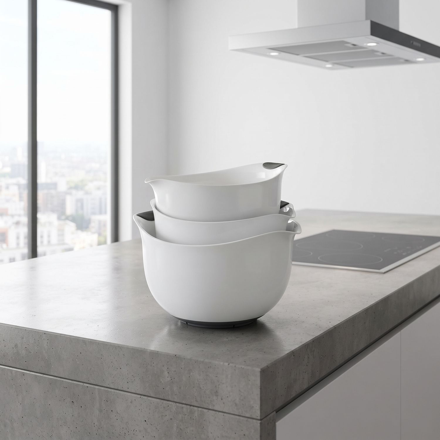 Cuisinart Set of 3 BPA-free Mixing Bowls, White CTG-00-3MBW