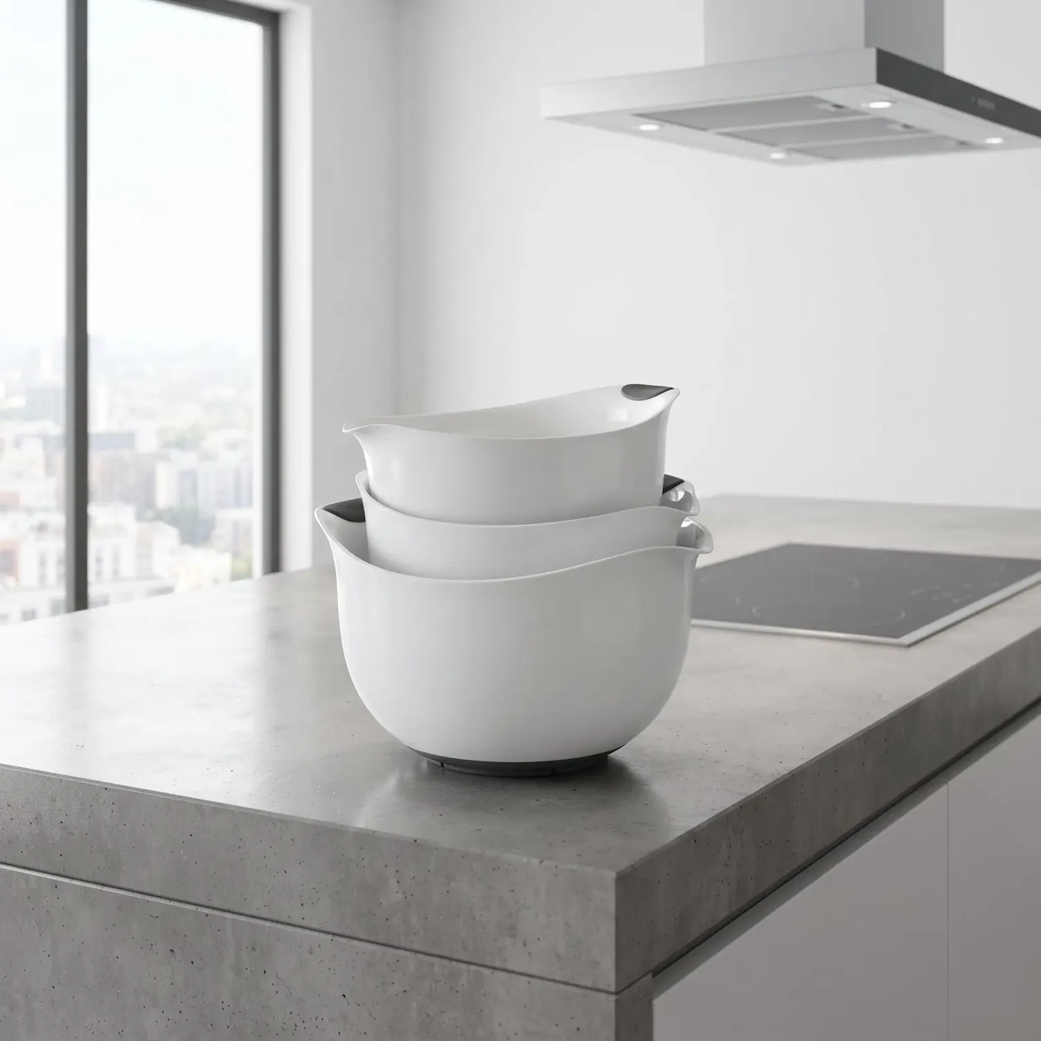 Cuisinart Set of 3 BPA-free Mixing Bowls, White CTG-00-3MBW