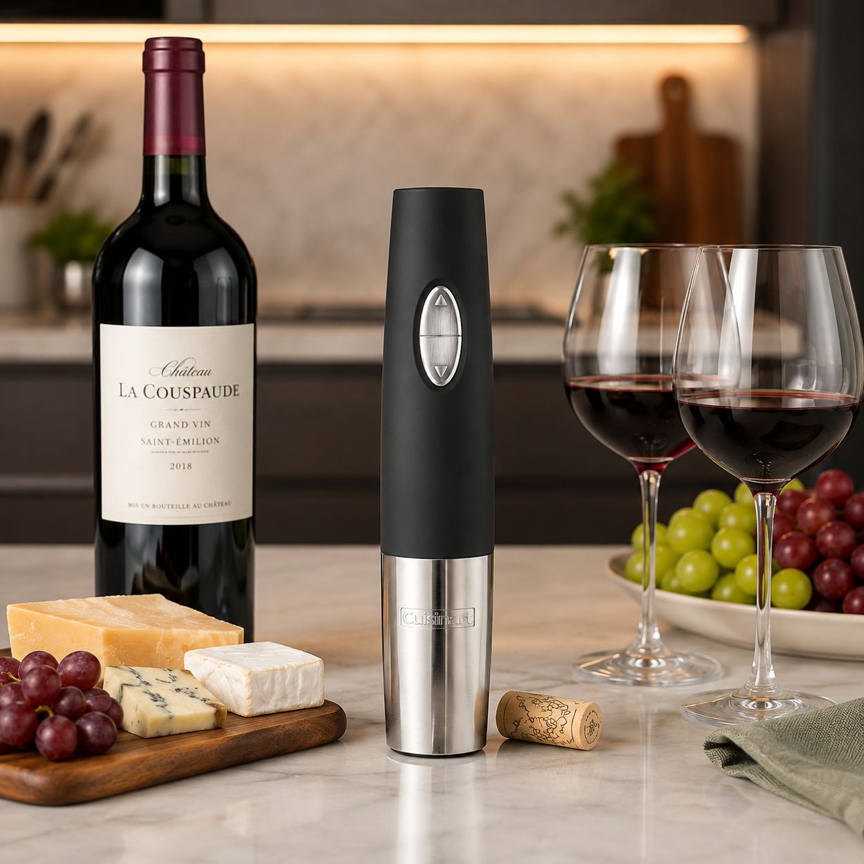 Cuisinart CWO-50 Vacuum Sealer Cordless Wine Opener, One Size, Black