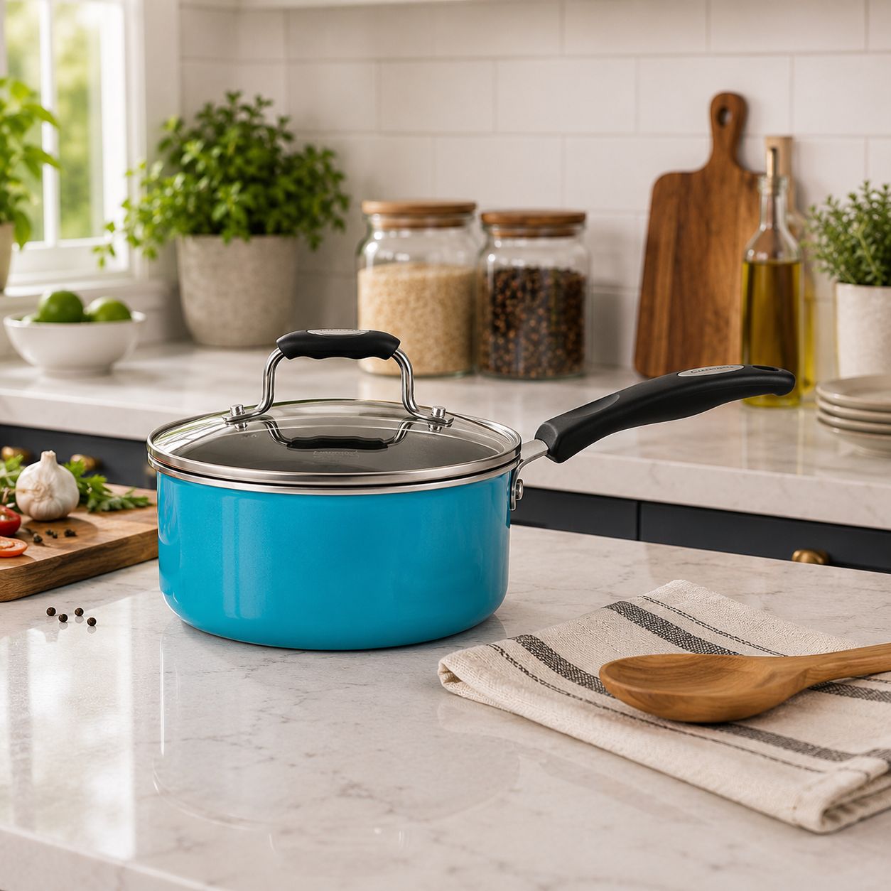 Cuisinart Alum 1.5 Qt Saucepan W/Cvr Turqu 57B19-16TQ
