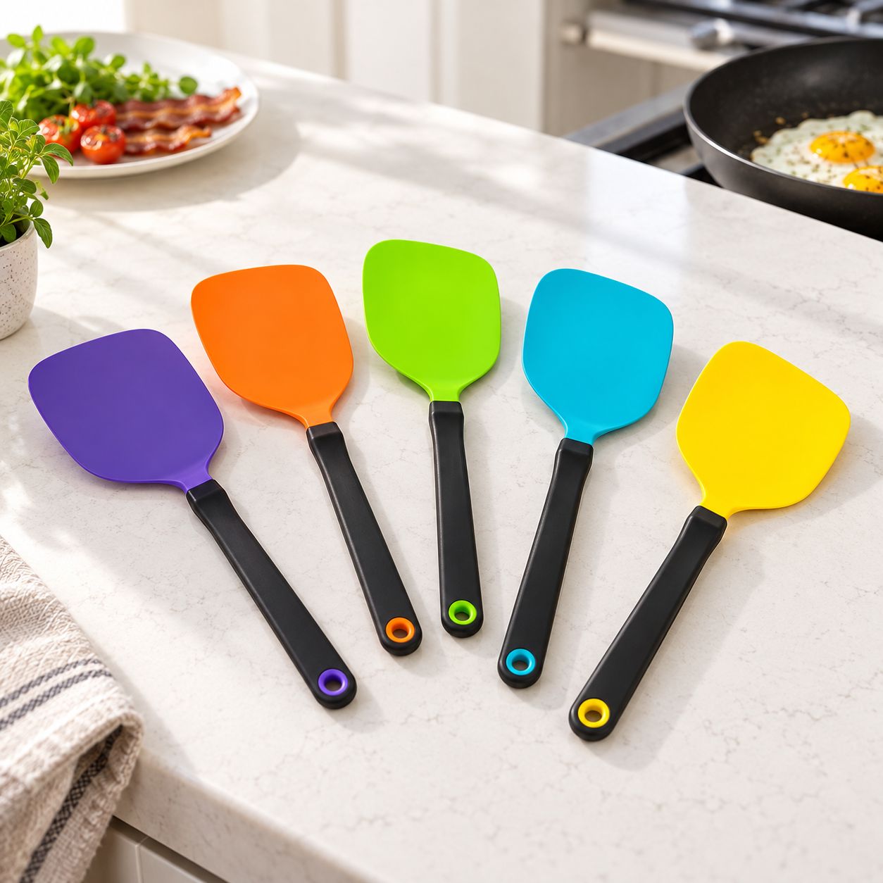 DREAMFARM 12-INCH CHOPULA FLEXIBLE NYLON CHOPPING AND FLIPPING SPATULA, NONSTICK-SAFE, HEAT-RESISTANT TO 480°F, ASSORTED COLORS – DFCU3703