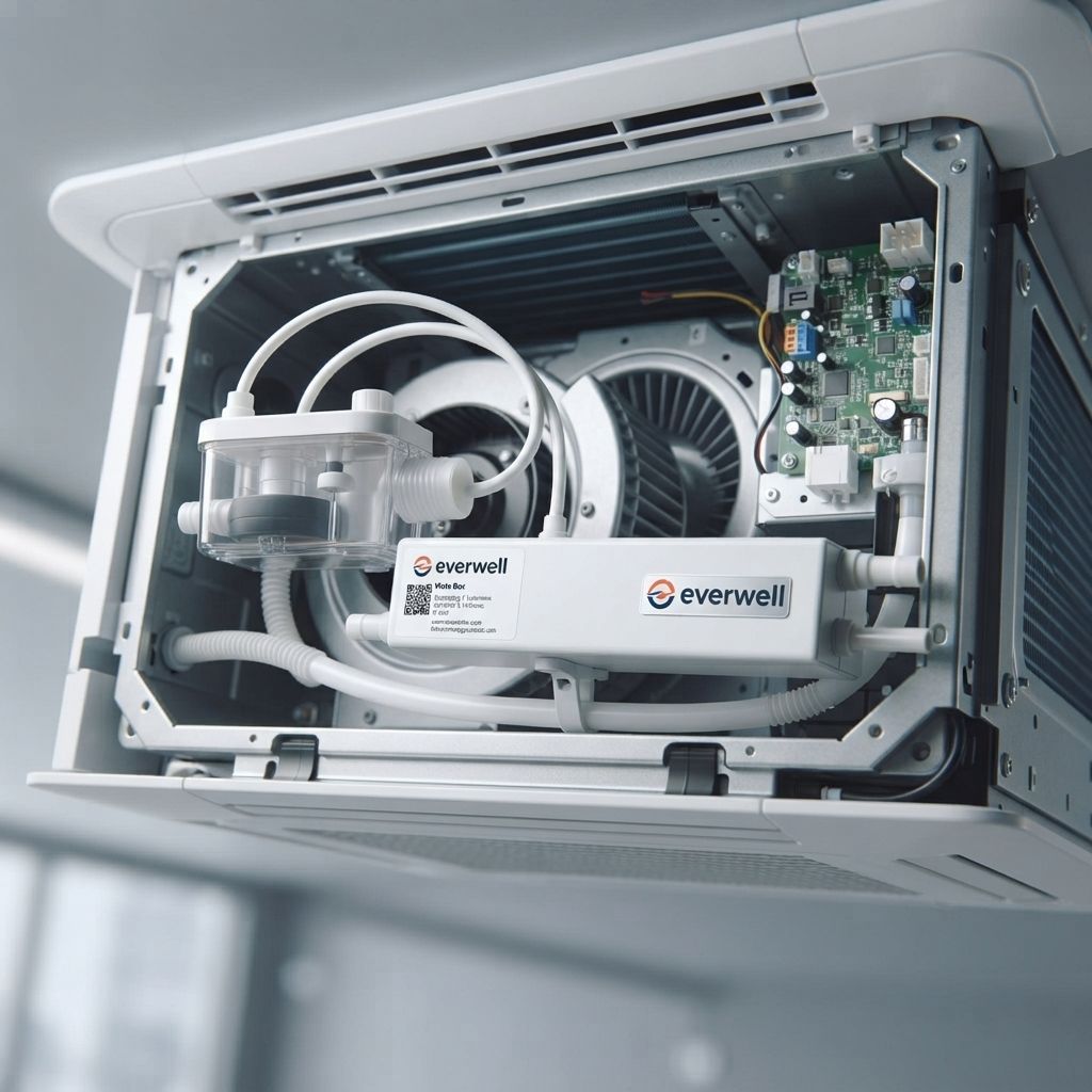 Everwell Mute Box Condensate Pump, Ultra-Quiet <19 dB(A), 20 L/hr Flow Rate, 115/220-240V 1Ph 50/60Hz, Supports Up to 68,000 BTU/h, IPX5 Rated (CP-MBP)