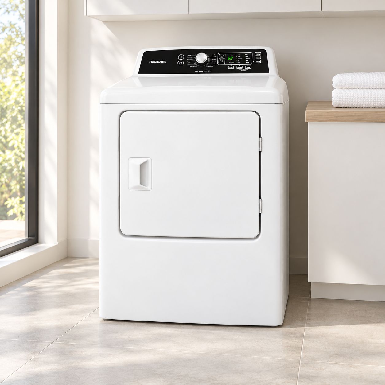 Frigidaire 27" 6.7 Cu. Ft. Front Load Electric Dryer with Moisture Sensor &amp; Wrinkle Release in White (FFRE4120SW)