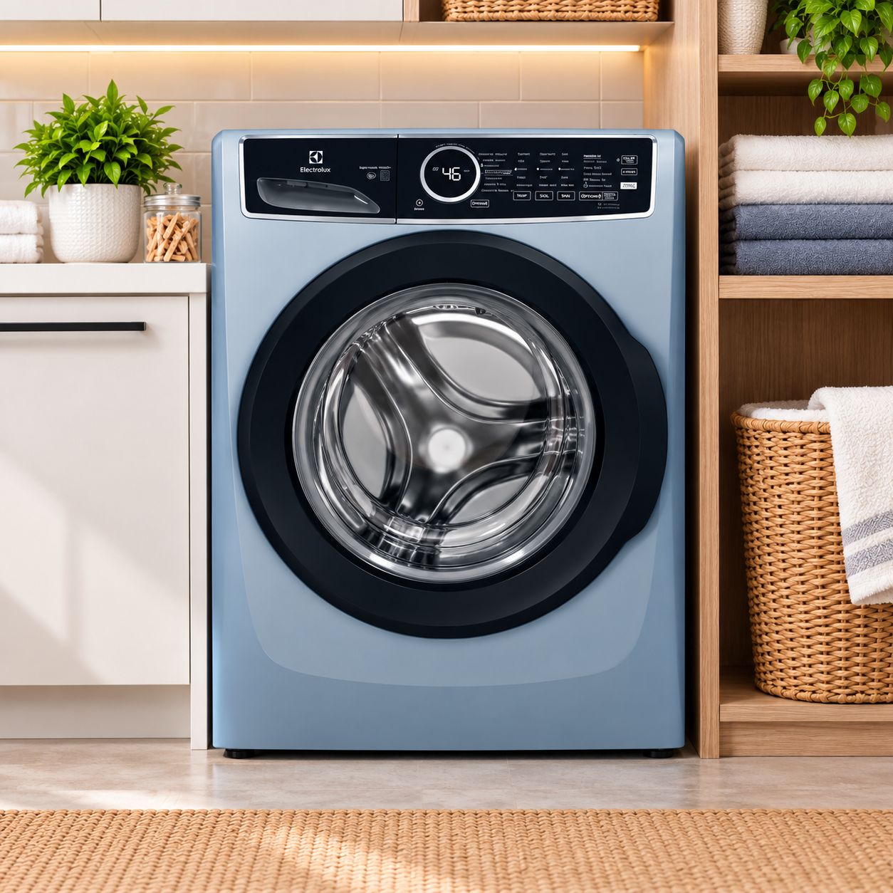 ELECTROLUX 400 SERIES FRONT LOAD PERFECT STEAM™ WASHER WITH LUXCARE® WASH – 4.5 CU. FT. – GLACIER BLUE – MODEL ELFW7437AG