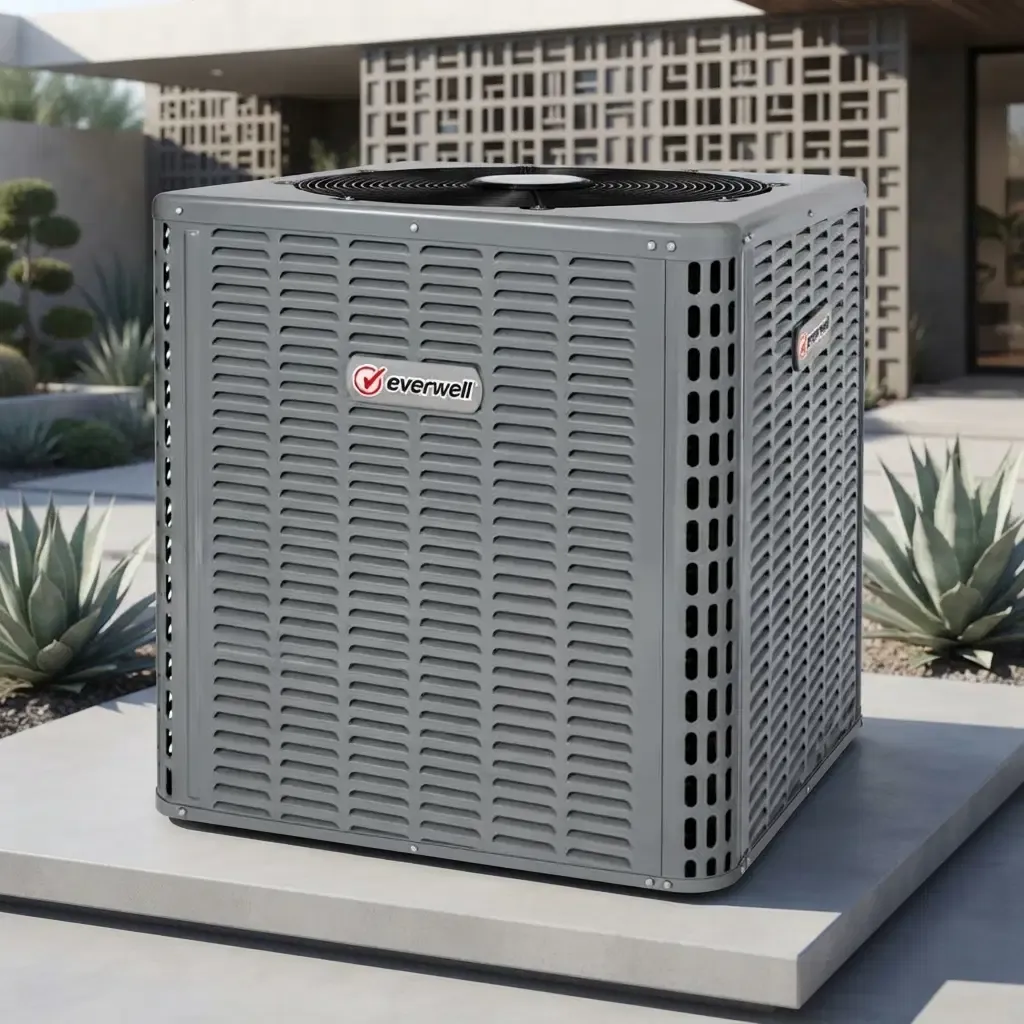 Everwell Top-Discharge A/C Condensing Unit, 48,000 BTU, 4-Ton, Cooling Only, R454B, 15 SEER2, 220V/1Ph/60Hz, LG Scroll Compressor, AHRI/ETL Listed (CAC4814CA15)